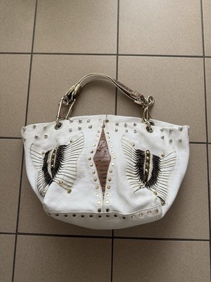 Jimmy Choo White Leather Shoulder Bag Y2K Vintage Studded Archive