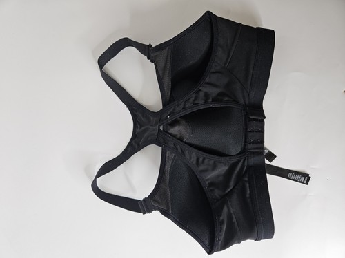 Reggiseno Victoria Secret W Sport nero a rete scollo a cuore leggermente sportivo 32C - Foto 2 di 4