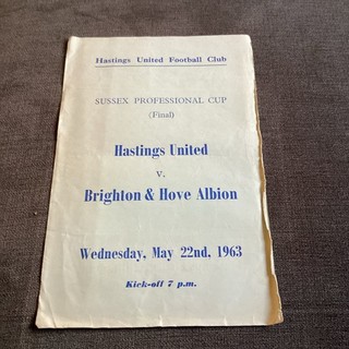 1962/3 Hastings Utd v Brighton & HA. Sussex Professional Cup Final.