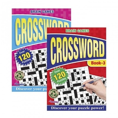 2 x A4 Crossword Puzzle Books Large Print 120 Puzzles Pages Cross word puzzles