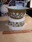 Set of PYREX #473 and #474 B Spring Blossom Crazy Daisy  Casserole Bowls