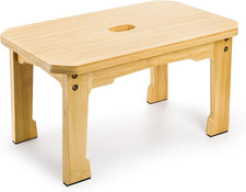 Bamboo Step Stool Sturdy Non-Slip Footstool for Kids Bedroom Kitchen Bathroom 50
