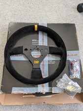 Genuine OMP Racing 320 Alu S Steering Wheel - Black Suede OD/2042/N