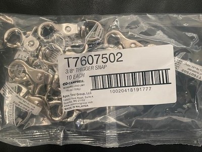 Campbell T7607502 3/8'' Swivel Round Trigger Snap 70lb Load Nickel Plated 10 Pack