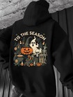 Tis The Season Halloween Graphic Hoodie - Spooky Cute Pumpkin Skeleton Witch Pri