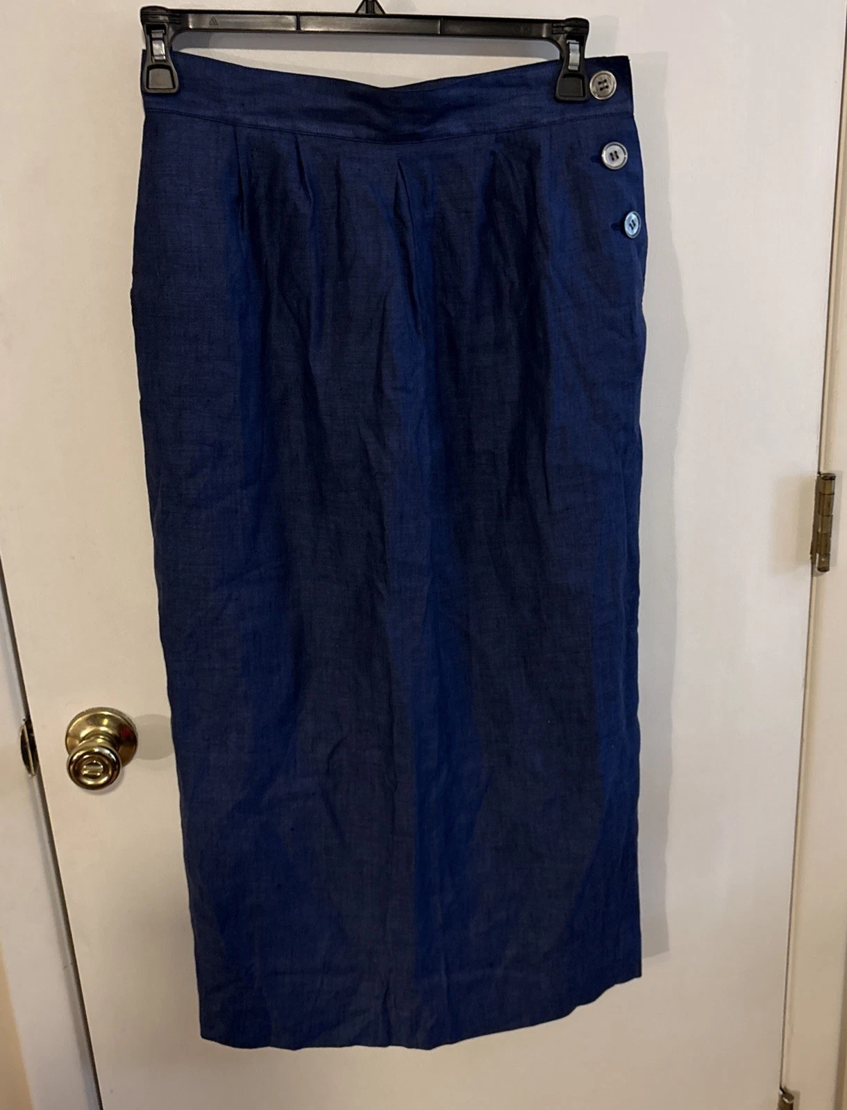 Vtg Perry Ellis Linen Full Skirt Blue Sz 12 Midi High Waist Made in Italy
Opens in a new window or t