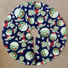 Star Wars The Mandalorian Baby Yoda Grogu 30" Round Christmas Tree Skirt NEW
