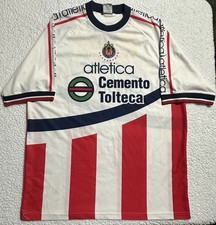 Camisa de visitante vintage Chivas Guadalajara 1999-2000, Atlética, grande, cemento tolteca
