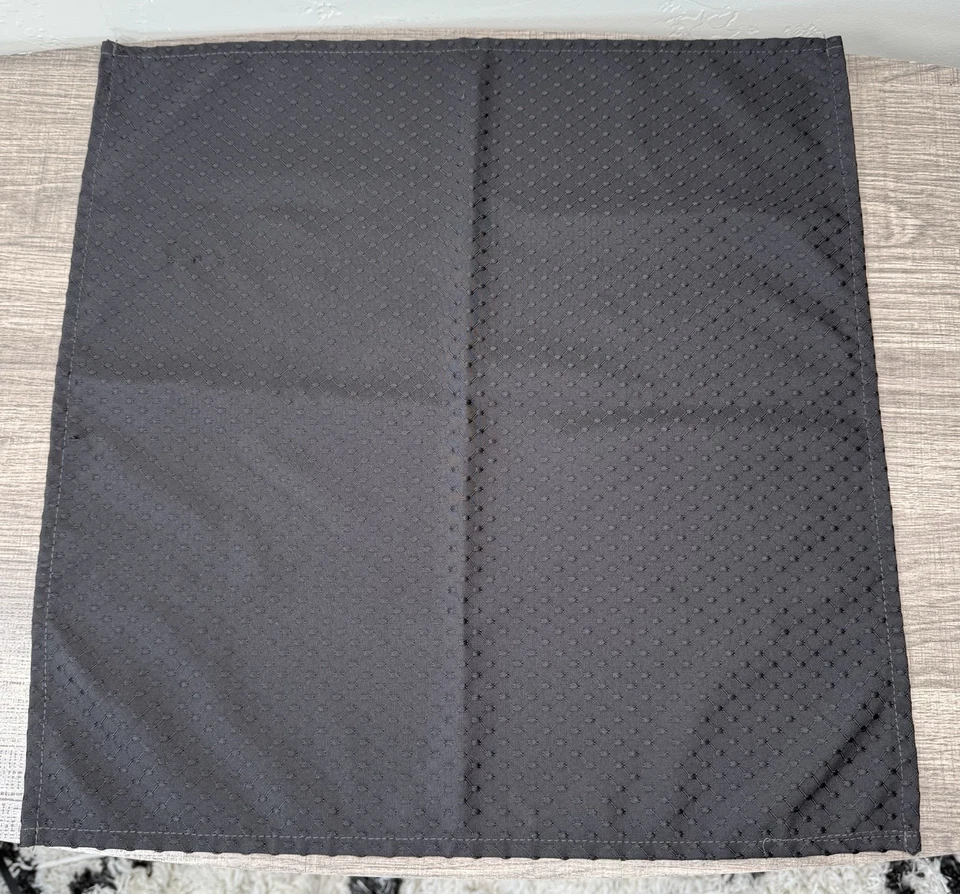 Villeroy & Boch Guardanapos de Pano Preto Conjunto de Mesa de 9 – 16” Padrão Quadrado Texturizado - Imagem 4 de 4