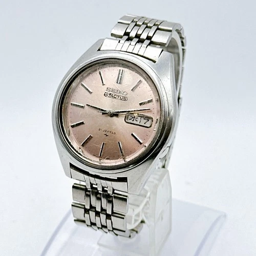 Seiko5 Actus 7019-7060 Automatic 21 Jewels Vintage Day-Date Men's Watch Japan