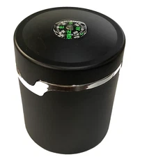 Car Led Smokeless Ashtray Auto Cigarette Odor Smoke Remover Cylinder w/ Compass