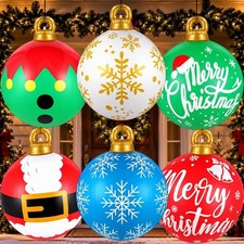 6 Pcs 24 Inch Inflatable Ornaments Balls Outdoor,Giant Inflatable Ornaments,Reus