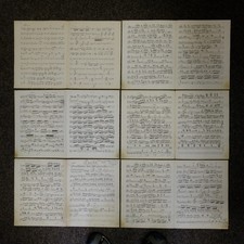 antique handwritten music paper , 1 sq metre , vintage c.1900