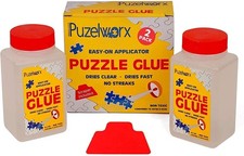 PuzzleWorx Jigsaw Puzzle Glue, Easy-On Applicator Pack of 2, Non Toxic Clear ...