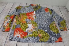 NEW Karl Knox Veronelli Floral Abstract White Yellow Grey Orange Button-Up Shirt