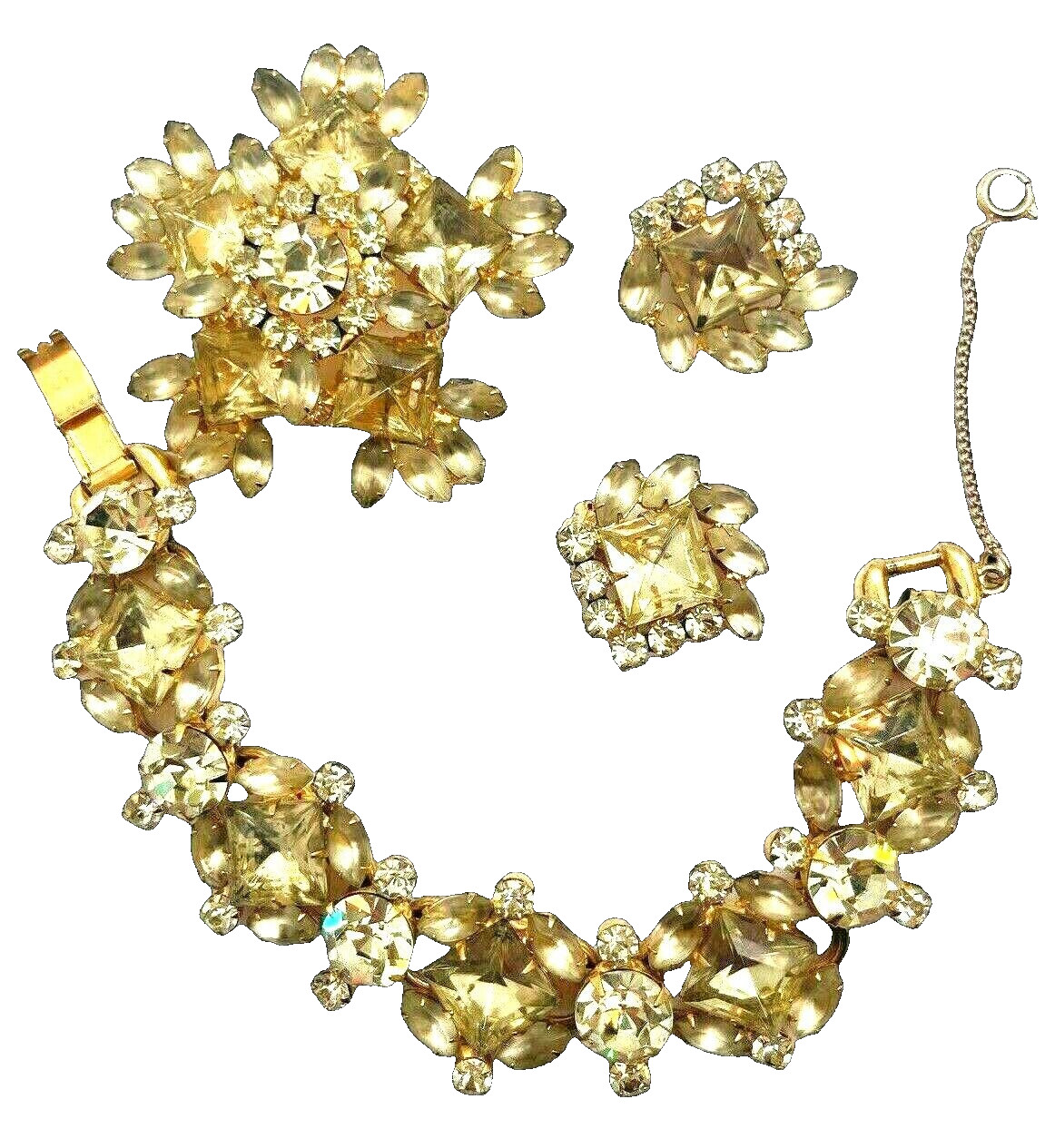 RARE Juliana D&E Square Citrine Rhinestone Bracelet, … - Gem
