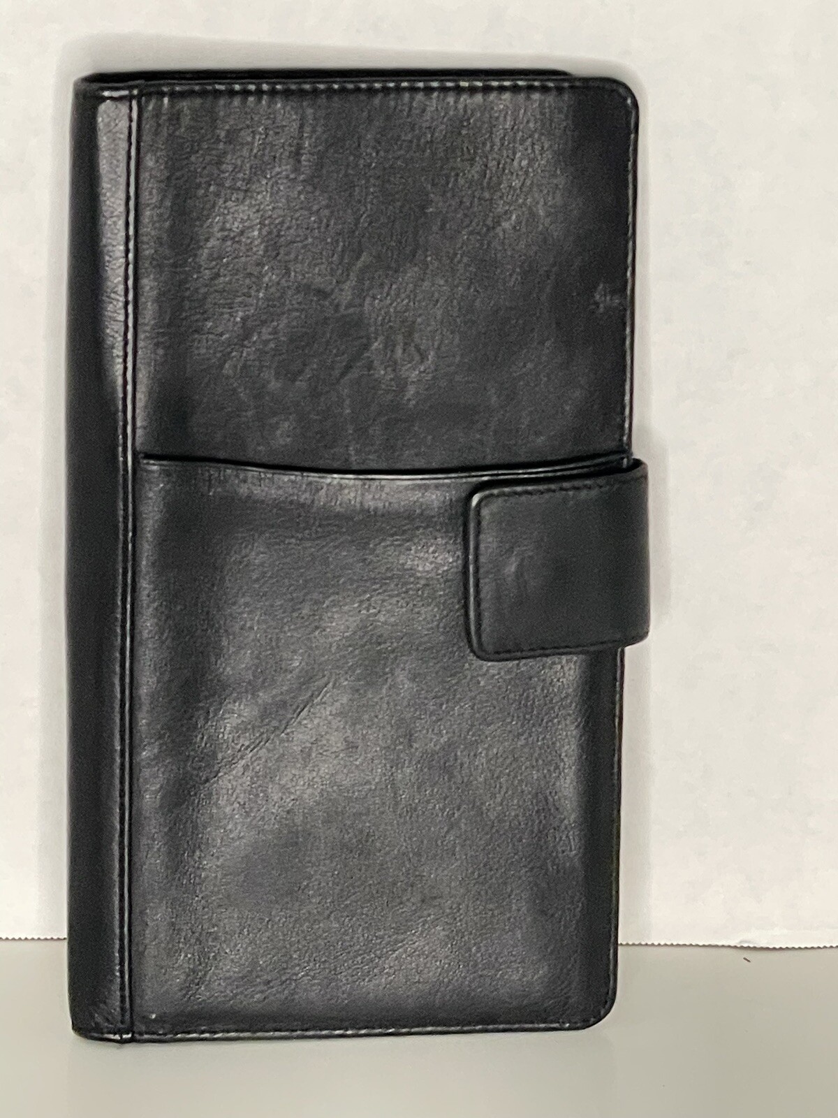 DILANA Passport Holder / Cover - Traveling Case - Black Soft Leather Bifold-image