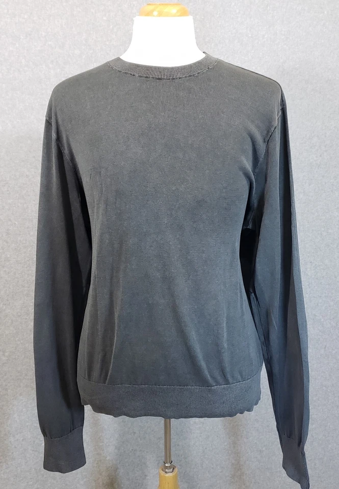 $195 ❤️Rag & Bone Dexter Cotton Crewneck Knit Sweater Men's XL Gray Long Sleeves - Image 2 of 4