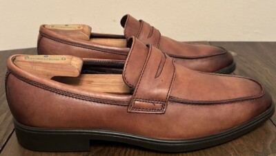 ECCO Melbourne Slip On Leather Penny Loafer Amber Men’s EUR 42