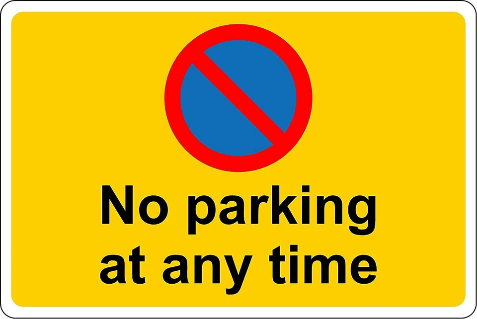 DEVON MADE Keep clear no parking at any time safety metal park safety sign