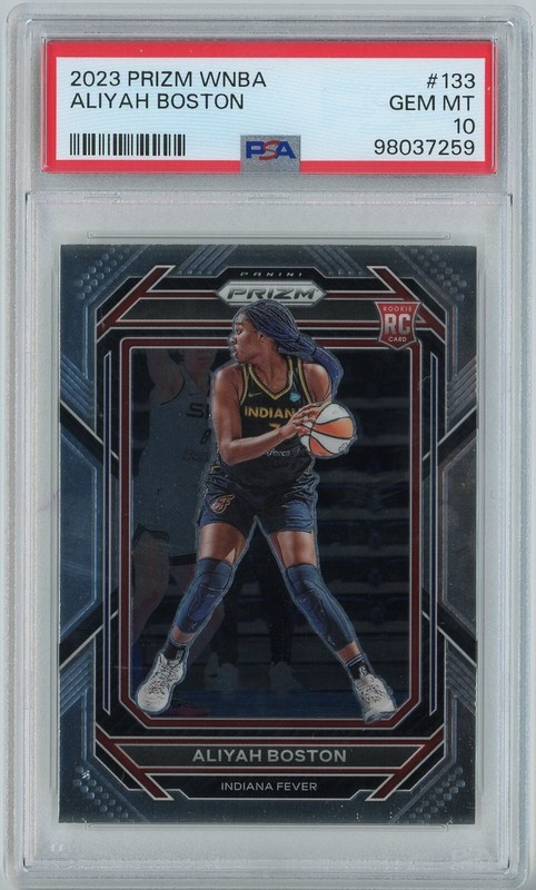 2023 Panini Prizm WNBA 133 Aliyah Boston RC PSA 10 Gem Mint POP 115