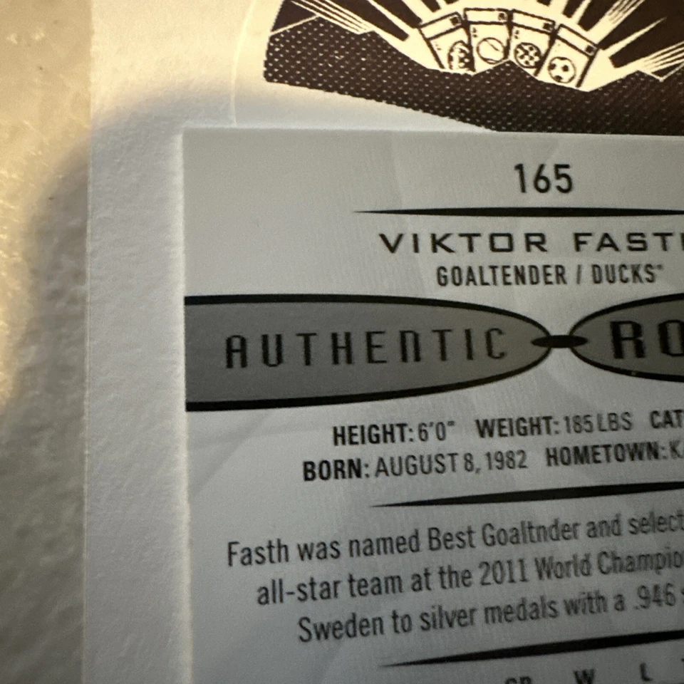 2013-14 SP Game Used Authentic Rookies 12 /30 Viktor Fasth #165 Rookie RC - Image 4 of 4