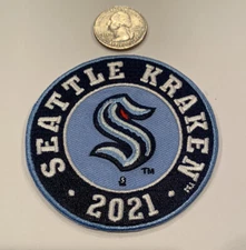 SEATTLE KRAKEN EMBROIDERED IRON ON PATCH NHL 3.”x 3” AWESOME!!
