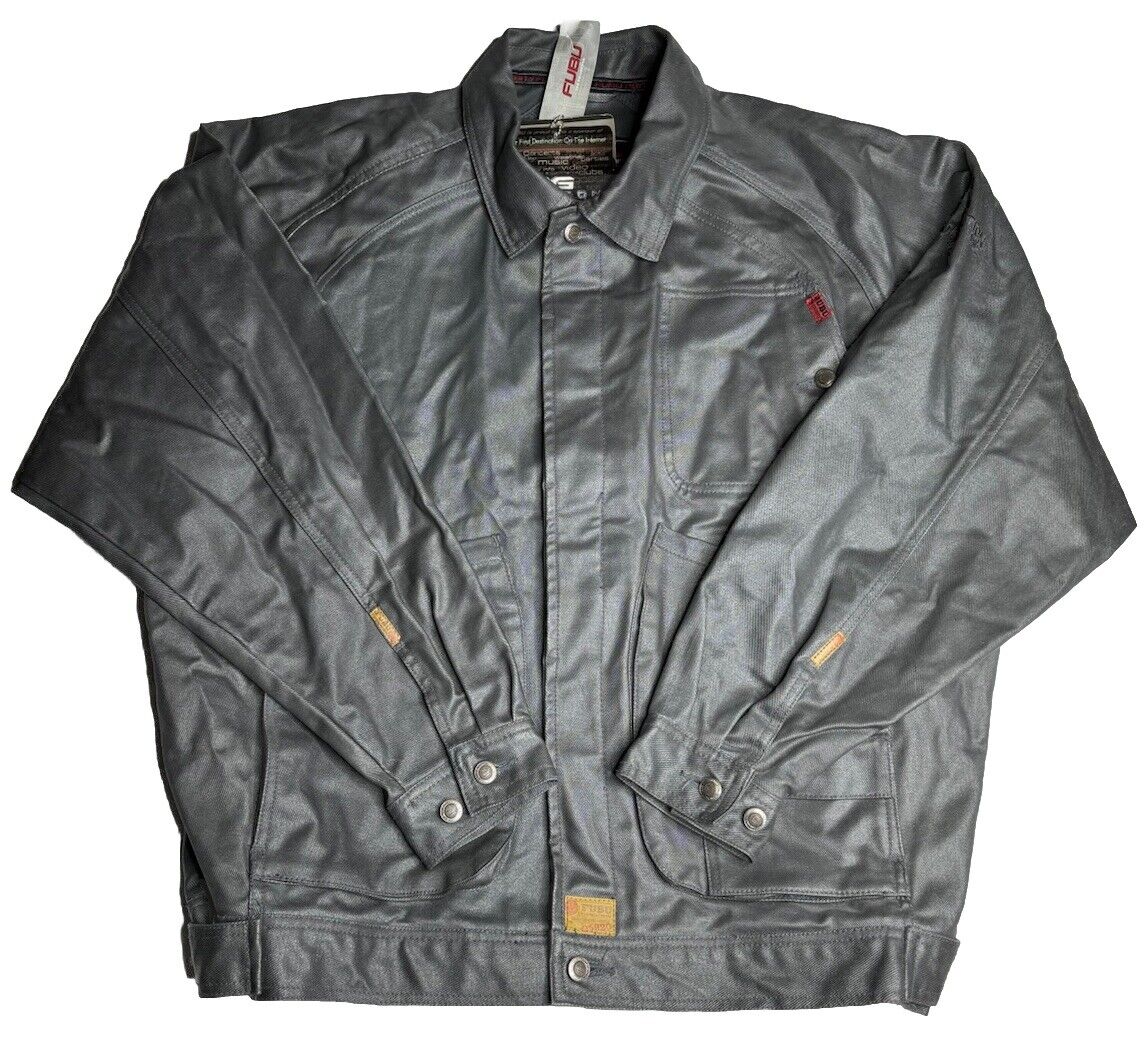 Vintage FUBU The Collection Canvas Jacket Mens XXL Gray Coat Vintage FUBU The Collection Canvas Jacket Mens XXL Gray Coat