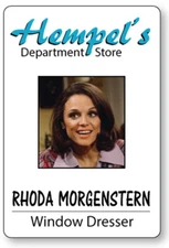 RHODA MORGENSTERN MARY TYLER MOORE SHOW NAME BADGE HALLOWEEN COSPLAY MAGNETIC