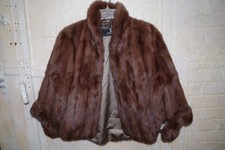 Cc1 Vintage 50's Suzanne's Parisian Furs Mahogany Red Mink Cape Stole Jacket