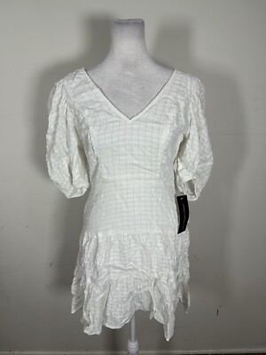 French Connection Gingham Birch Tiered Minidress Size 4