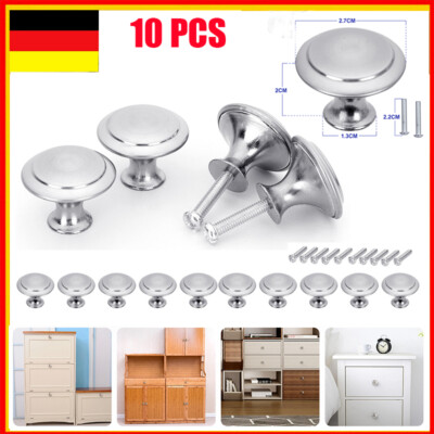 10X Möbelknöpfe Möbelgriffe Schrankknopf Möbelknäuf Tür Knopf Edelstahl DE