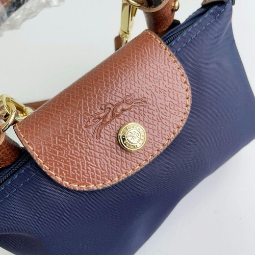Longchamp Le Pliage XS NAVY-BROWN Shoulder Mini Bag W8in Outlet unused - Picture 4 of 8