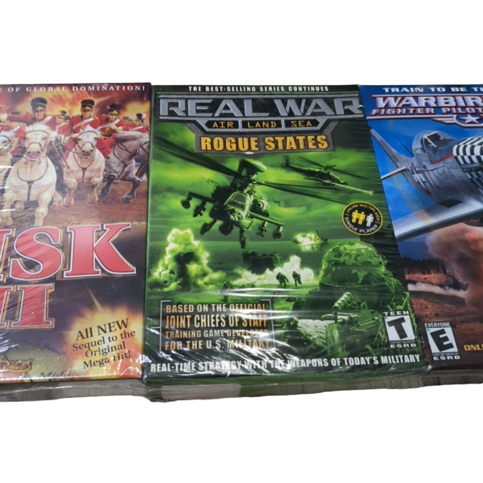 New sealed 3 pack PC CD-ROM Disc games vintage software 2002 Risk II Real Wars - Image 3 of 4