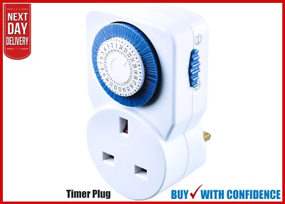 Steckzeitschaltuhr 24 Stunden Mechanisch Zeitschaltuhr Stecker UK 3 Pin Adapter 15 Min Segment
