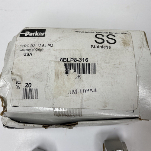 Parker 8BLP8-316 A-Lok Plug Box da 20 nuovo scatola aperta. - Foto 3 di 4