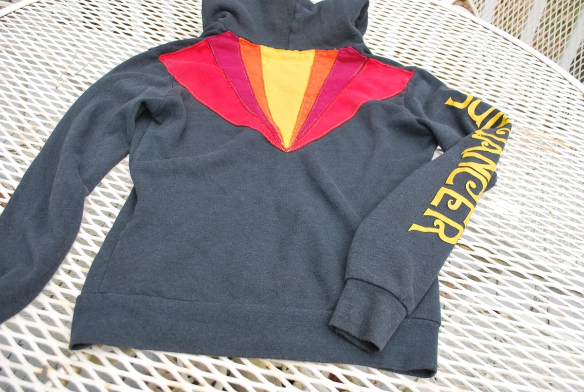 Aviator Nation Vintage Sunburst Sun Dancer Hoodie Sweatshirt in Black XS RARE
