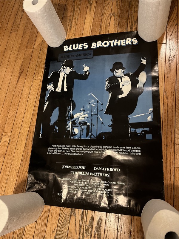 Blues Brothers original Movie poster John Belushi Dan Aykroyd SNL Years No Cd Lp
