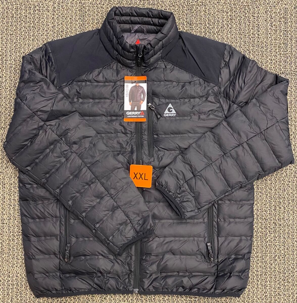 Brand New 2XL Gerry Men's Lightweight Puffer Jacket , BLACK Brand New 2XL Gerry Men's Lightweight Puffer Jacket , BLACK