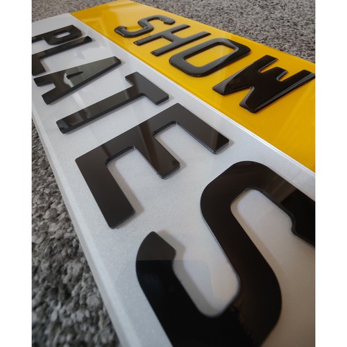 3D / 4D / GLITTER Number Plates Show Plates PAIR Gel Acrylic (Not Road Legal) - Afbeelding 1 van 12