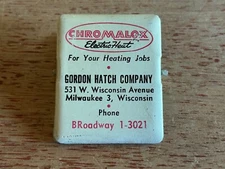 Chromalox Electric Heat Paper Clip Gordon Hatch Co Milwaukee Advertising Vintage