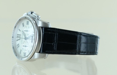 Cartier Uhr Calibre de Cartier 3578 Chronograph 42mm Edelstahl Krokoband - Bild 3 von 13