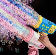 40-Hole Bubble Rocket Launcher Gun Outdoor Bubble Machine Toy for Gift Kids UK