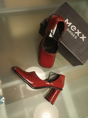 eleganter Pumps Leder Mexx Gr. 40 rot/ora.nge  Lack Neu 