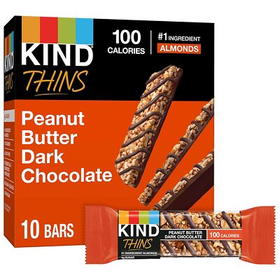 Kind  Thins Peanut Butter Dark Chocolate Bars Gluten Free Bars Sugar Bars   7.40