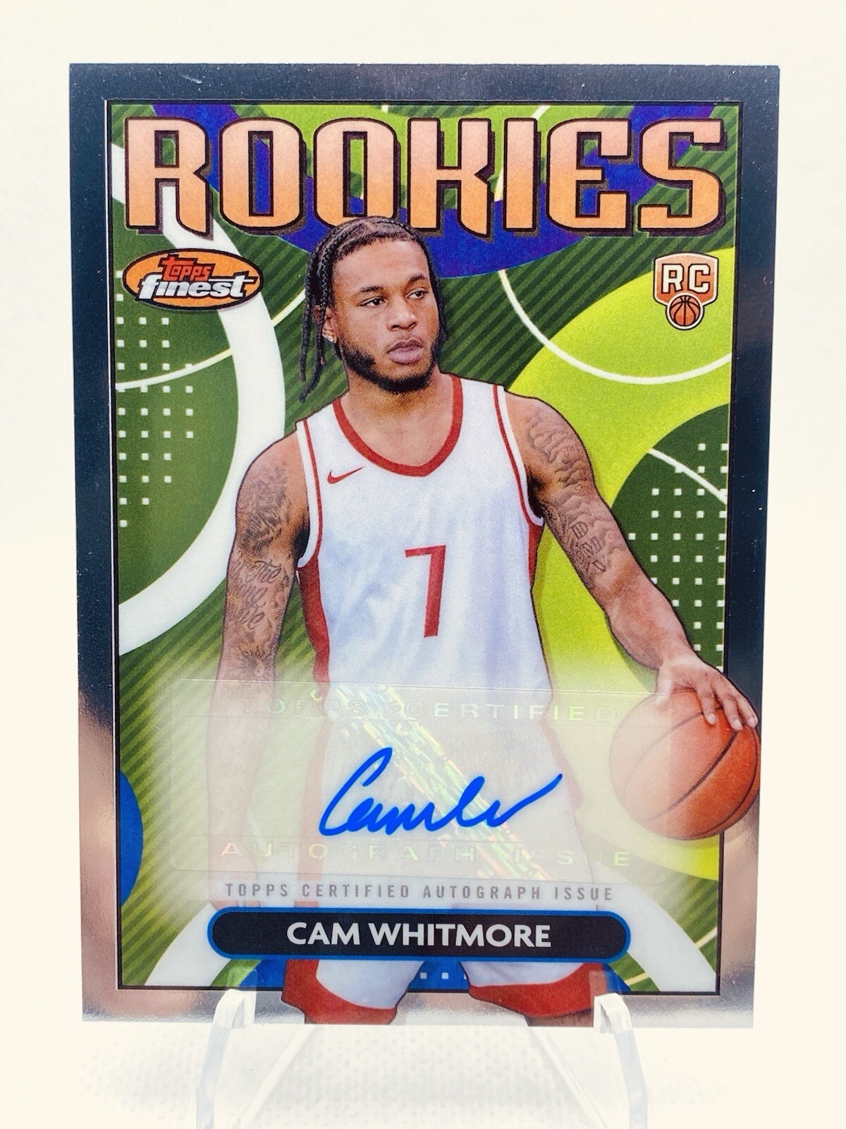 2023-24 Topps Finest Rookies  Cam Whitmore Rookie Card Auto Rockets #RFA-CW