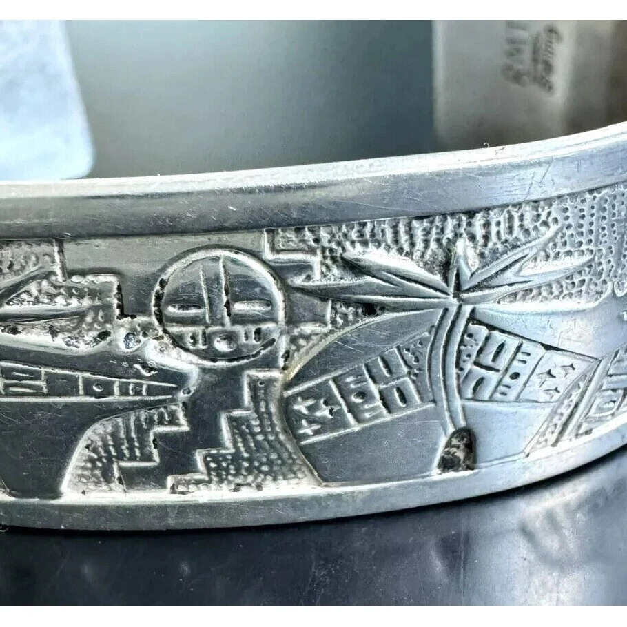 NATIVE AMERICAN 925 STERLING SILVER BRACELET SKY - Image 3 of 4