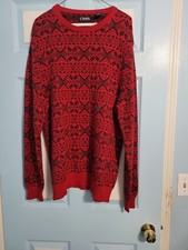 CHAPS MEMS SWEATER RED SIZE MEDIUM PULLOVER NECK