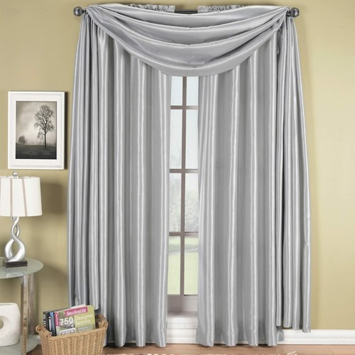 3pc Soho Rod Pocket Window Treatment Set, 2-Panels with Matching Scarf - Picture 1 of 13