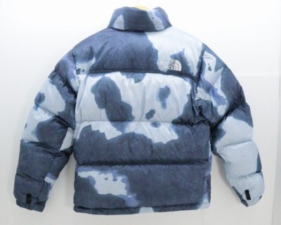 Supreme X THE NORTH FACE Bleached Denim Print Nuptse Jacket